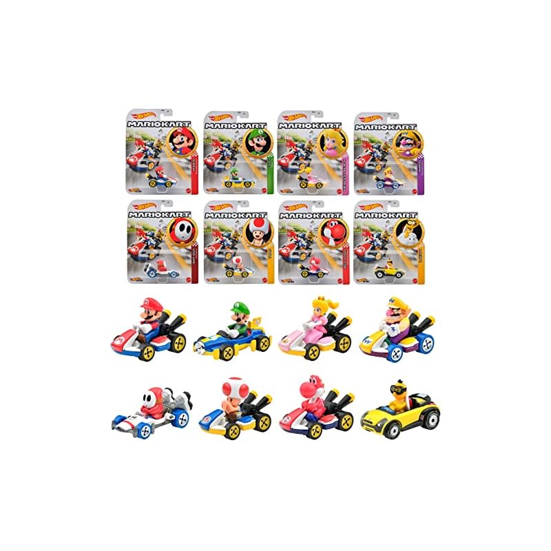 MATTEL Hot Wheels Mario Kart Assortment [Box of 8 miniature cars] [3
