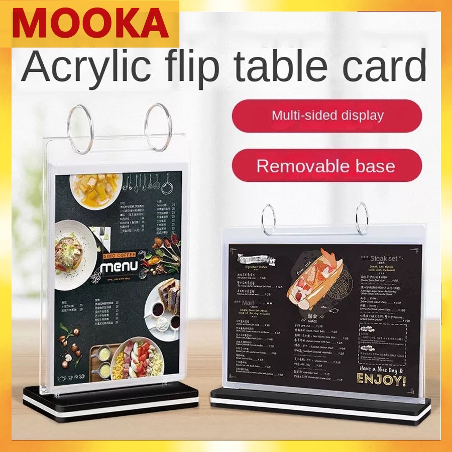 Restaurant Menu Display Stand A4 Double Sided Shop Promos Holder ...