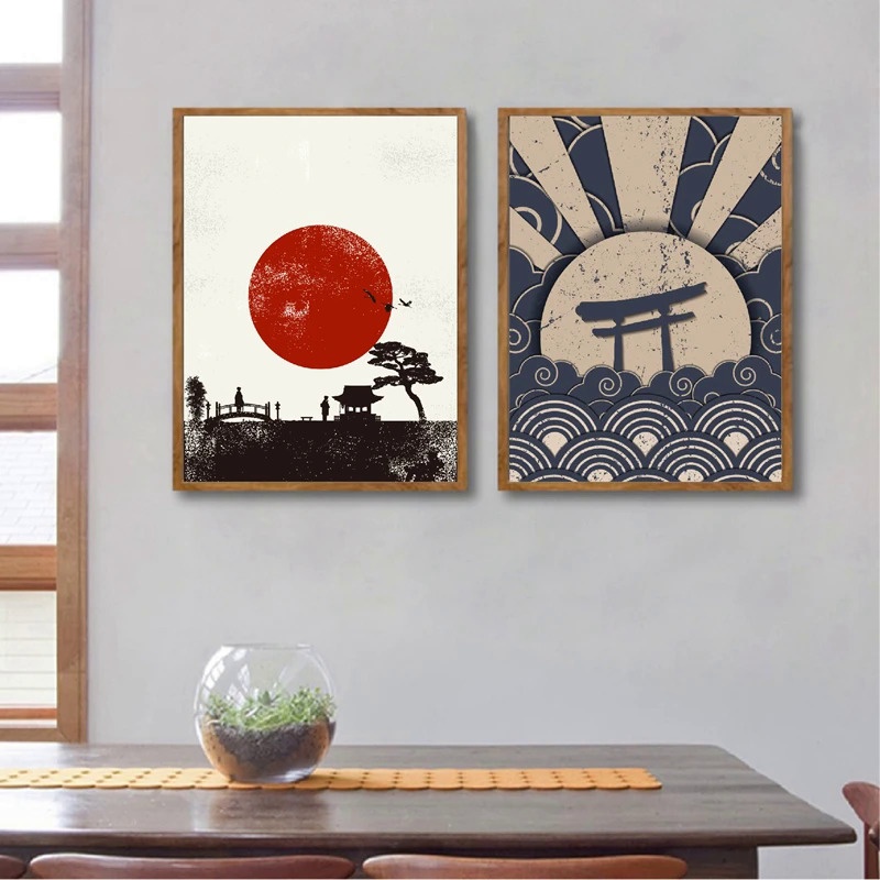 Japan Scenery Poster Wall Art Canvas Painting Living Room Home Decor ...