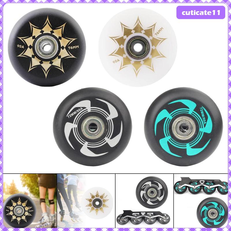 PORFOYO Inline Skate Rollen 76mm 8er Set - LED Leuchträder Mit Kugellagern