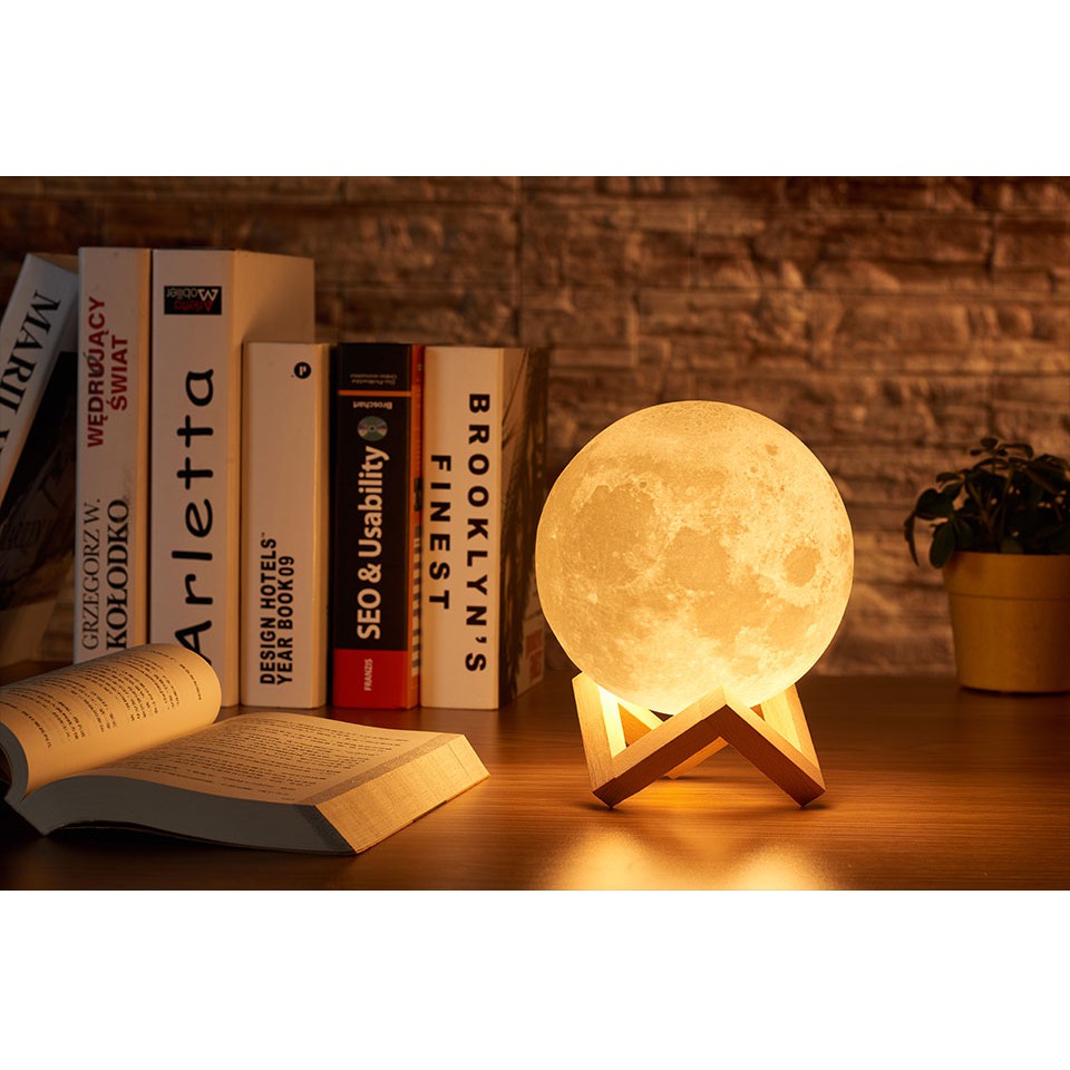 TNJ Rechargeable 3D Print Moon Lamp Night Light (8cm, 15cm) | Shopee ...