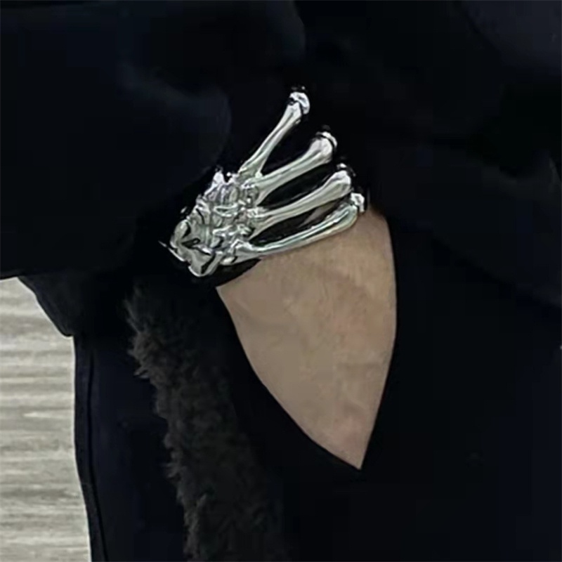 Gothic Skull Pop Rubber Bracelet Navy 39cm