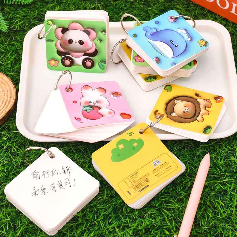3D Animal Cartoon Hoop Book Portable Notepad Cute Blank Page Notebooks ...