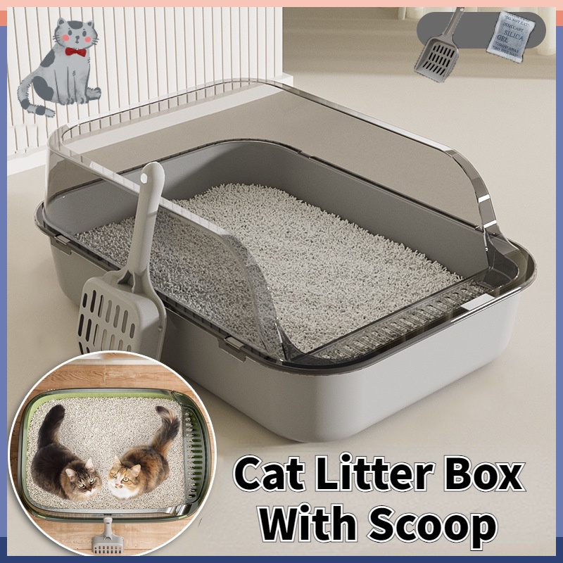 Cat Litter Box with Scoop Kitten Litter Box Cat Toilet Deodorization ...