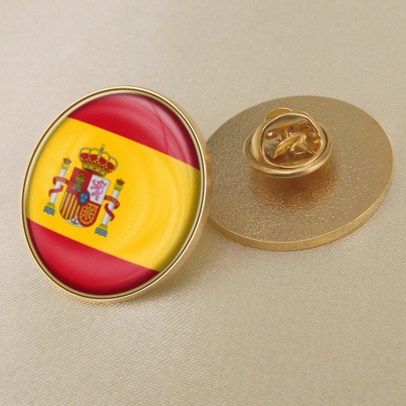 Spain Flag Pin Spanish Emblem Common Luxury Badge Lapel Pins Flags of ...