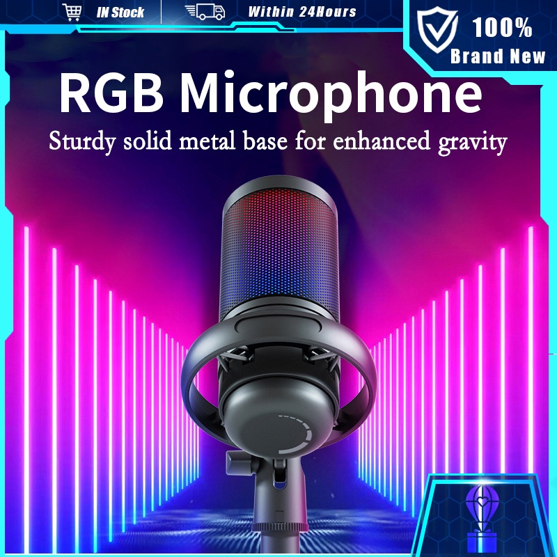 Professional ME6S Gaming and Streaming Microphone 24bit/192khz RGB USB ...