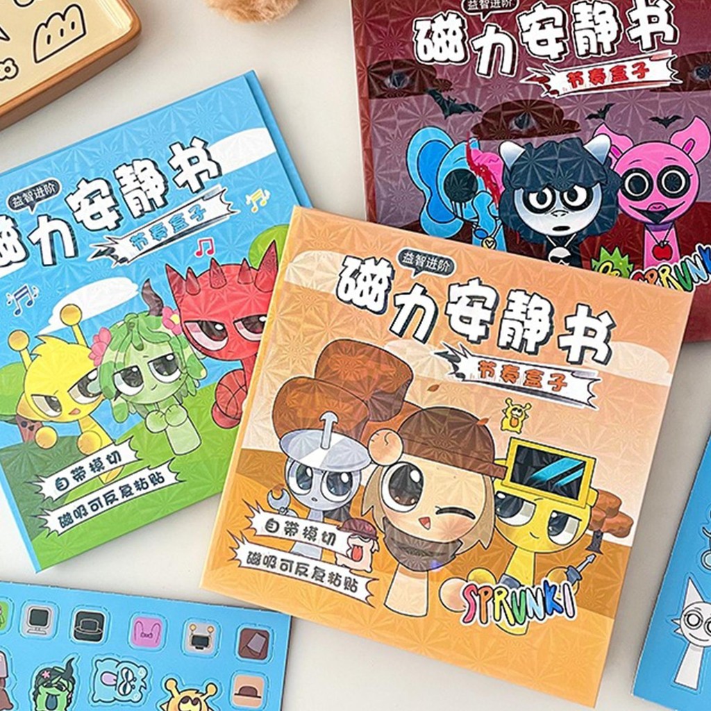 Sprunki Magnetic Sticker Book Magnetic Quiet Book Reusable Sticker Book ...