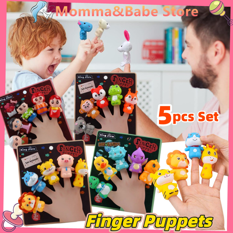 5PCS Set Finger Puppets Dolls Baby Learn Story Educational Animal ...