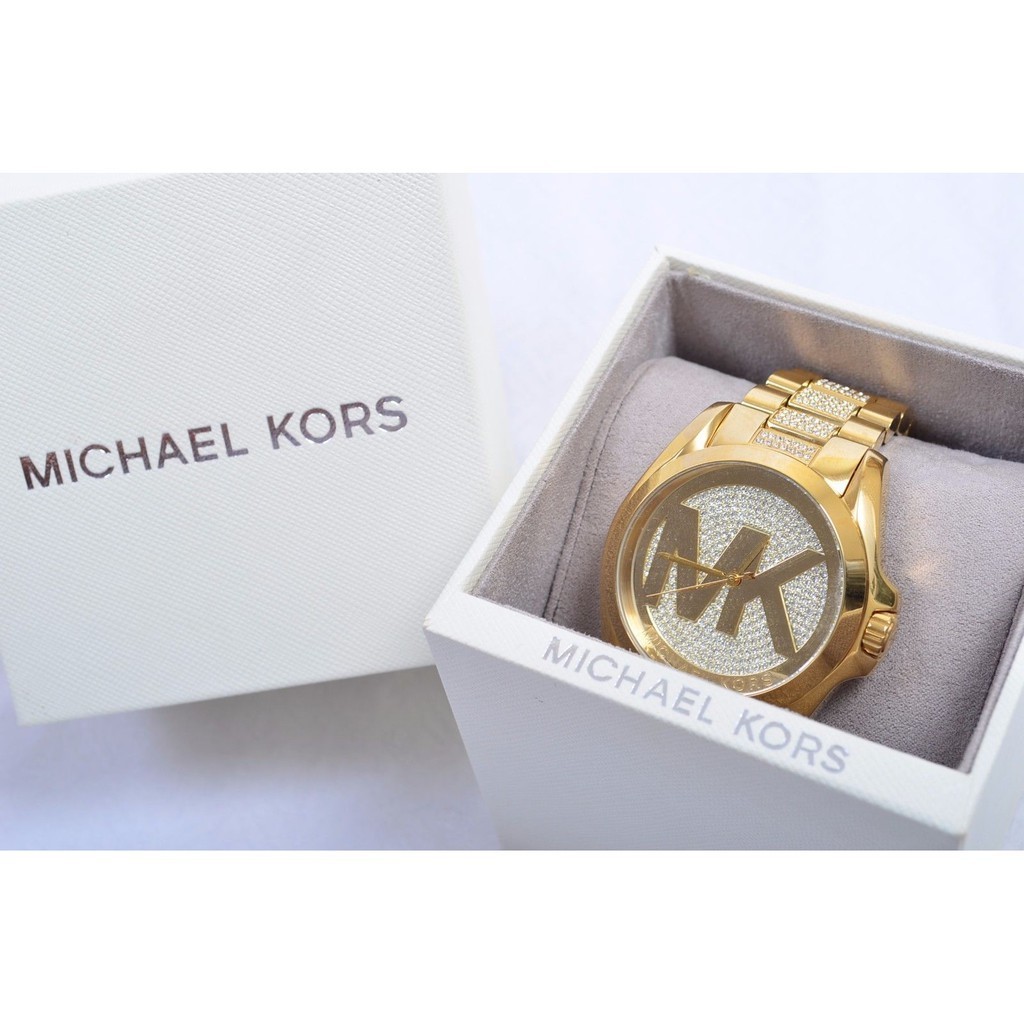 ♞MICHAEL KORS Bradshaw Gold Glitz Swarovski MK6487 | Shopee Philippines