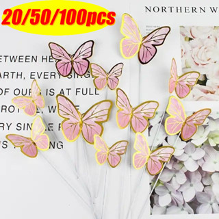 Party Propz Butterfly Cake Topper- 6 Pcs Butterfly Decoration