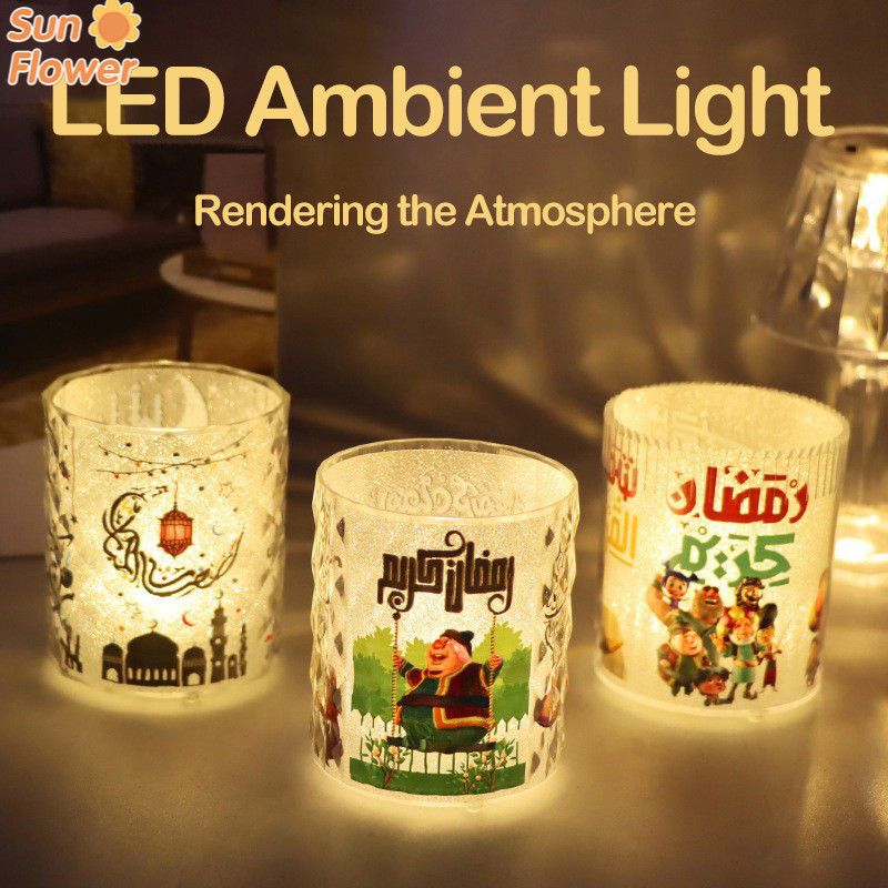Ramadan Night Light Transparent Candle LED Photography Prop Lights