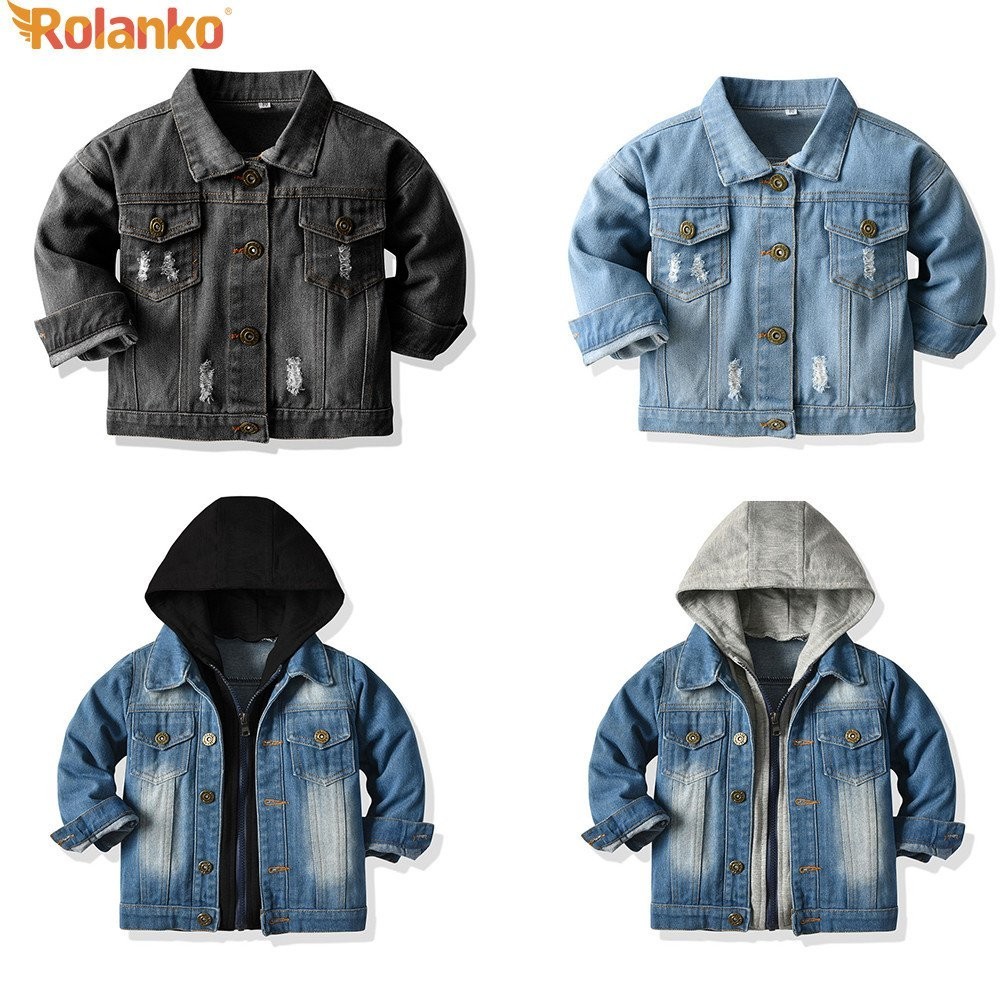 Rolanko Denim Jackets for Kids Teen Denim Coat Classic Basic Button Style Boys Jean Coats Tops Outerwear Students Casual outfit 2 9 Years