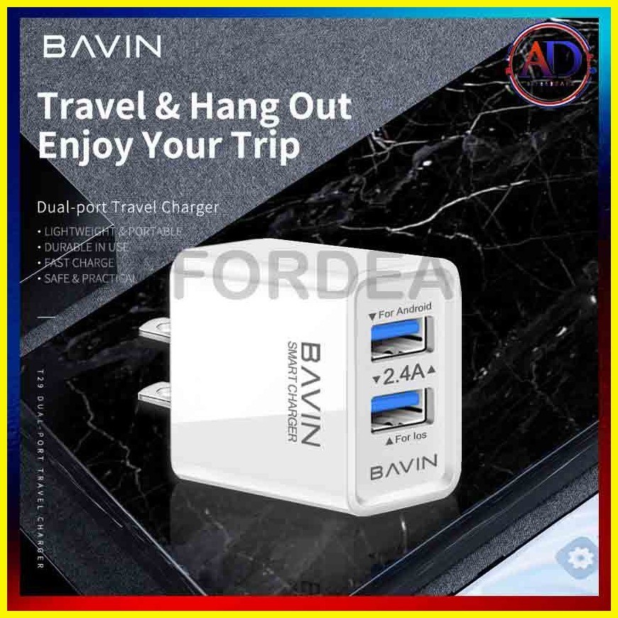 Bavin PC273 Dual Port USB Charger 5V 2.4A Quick Charging Wall Charger ...