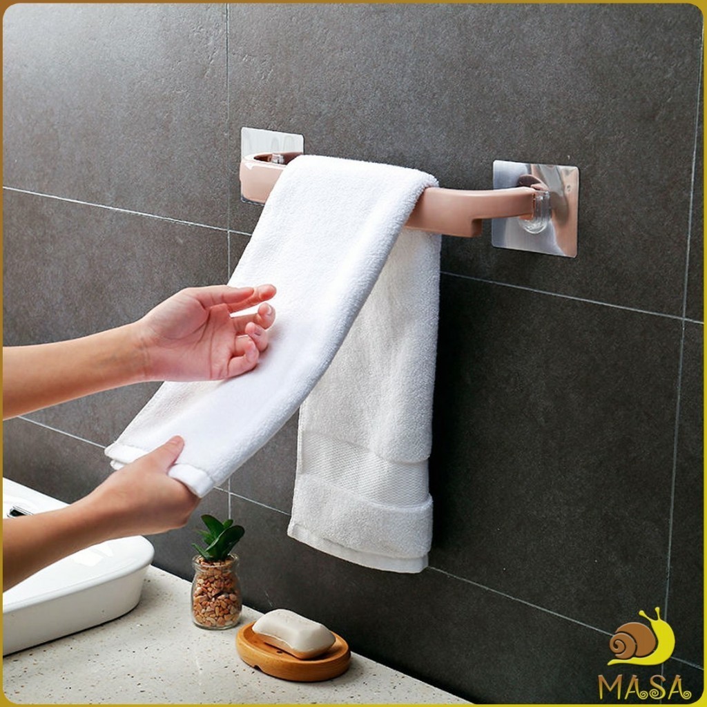 MASA Perforated-free Bathroom Rack Single-rod Storage Wall-mounted ...