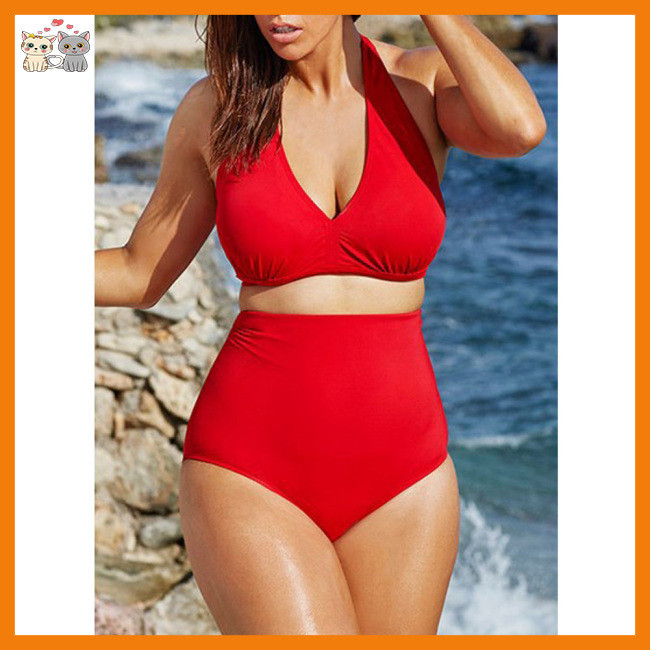 SA Women Sexy Halter Top Bikini Set Bandage Big Size High Waisted Swimsuit Plus Bathing Suit Girl Swimwear Shopee Philippines