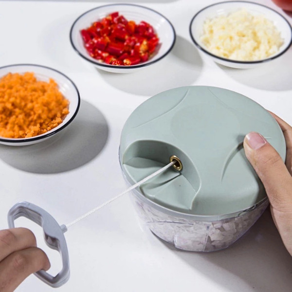 Hand Chopper Manual Rope Food Processor With Pounding Garlic Cutting ...