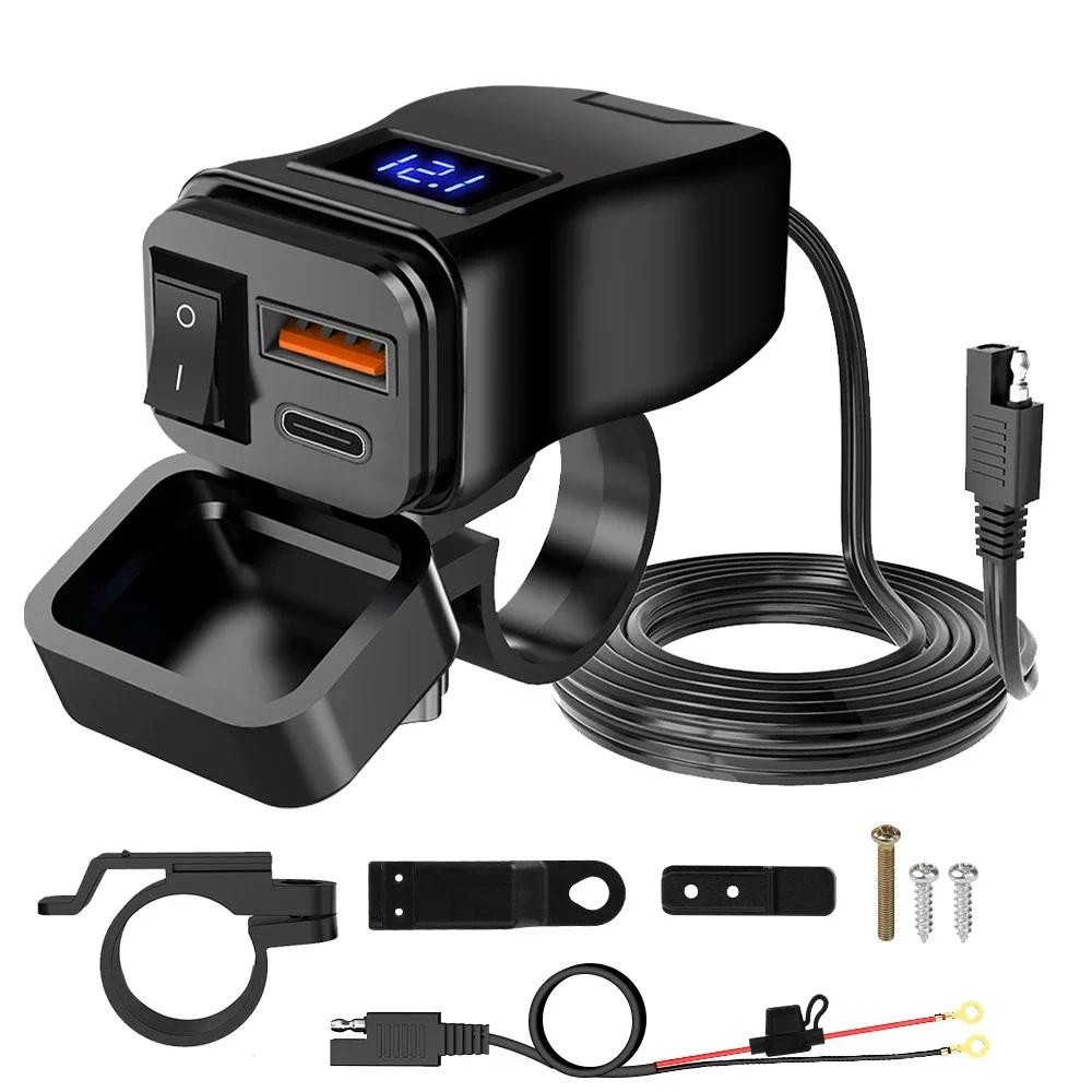 Curated visual reference: Gallery Detail: Motorbike Electric Vehicle Dual Mount Mobile Phone Charger Rider Square