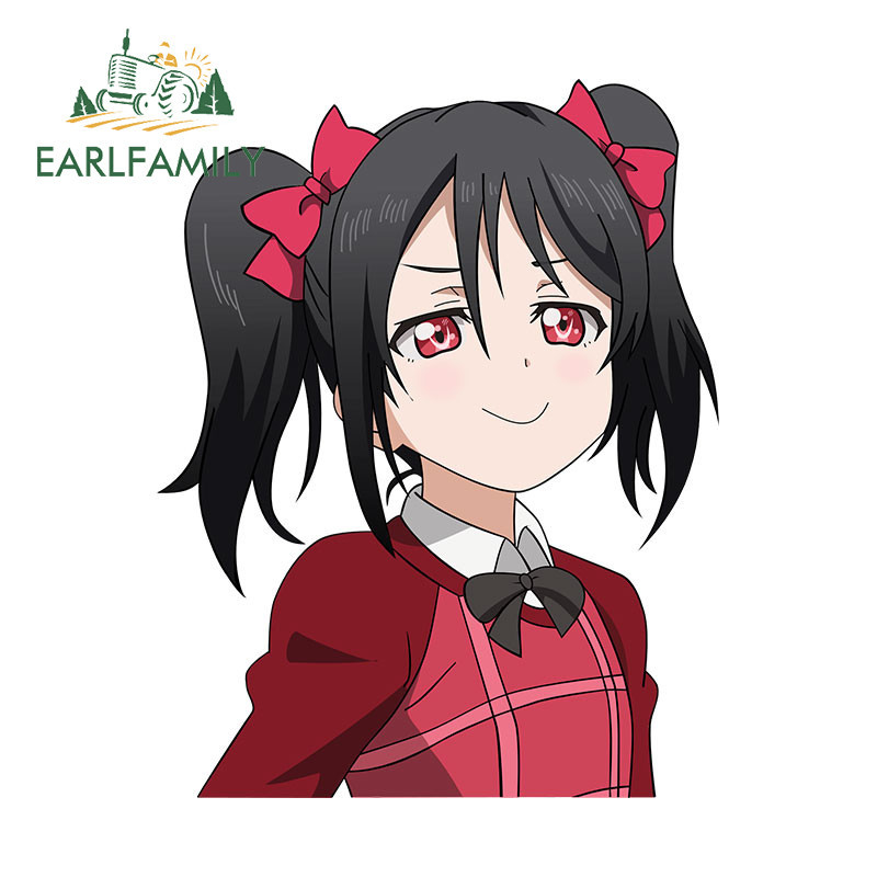EARLFAMILY 13cm x 10.2cm Anime Red Girl Car Stickers Camper Windows