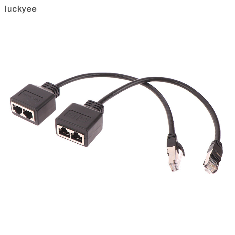 Splitter RJ45 2 Pezzi - Adattatore Da 1 Maschio A 2 Femmine, Per Rete Ethernet Cat5/Cat6, Estensione Cavo Per PC, TV, Router