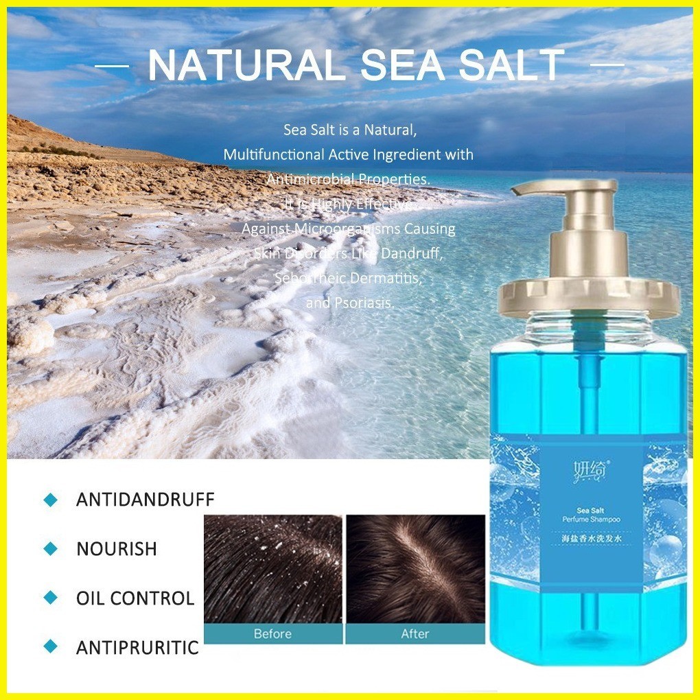 500ml Sea Salt Shampoo Oil Control Anti Dandruff Shampoo Psoriasis For