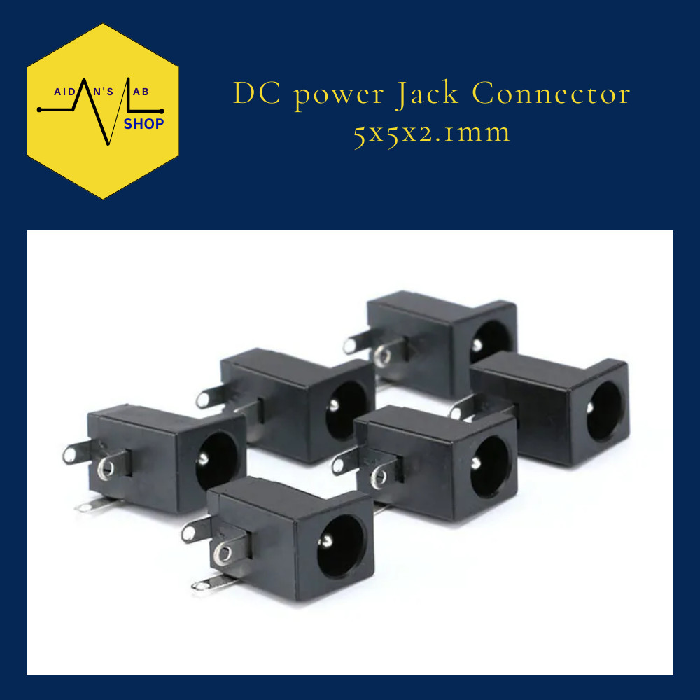 5pcs DC005 DC power Jack Connector 5x5x2.1mm | PCB Mount | Aidans Lab ...