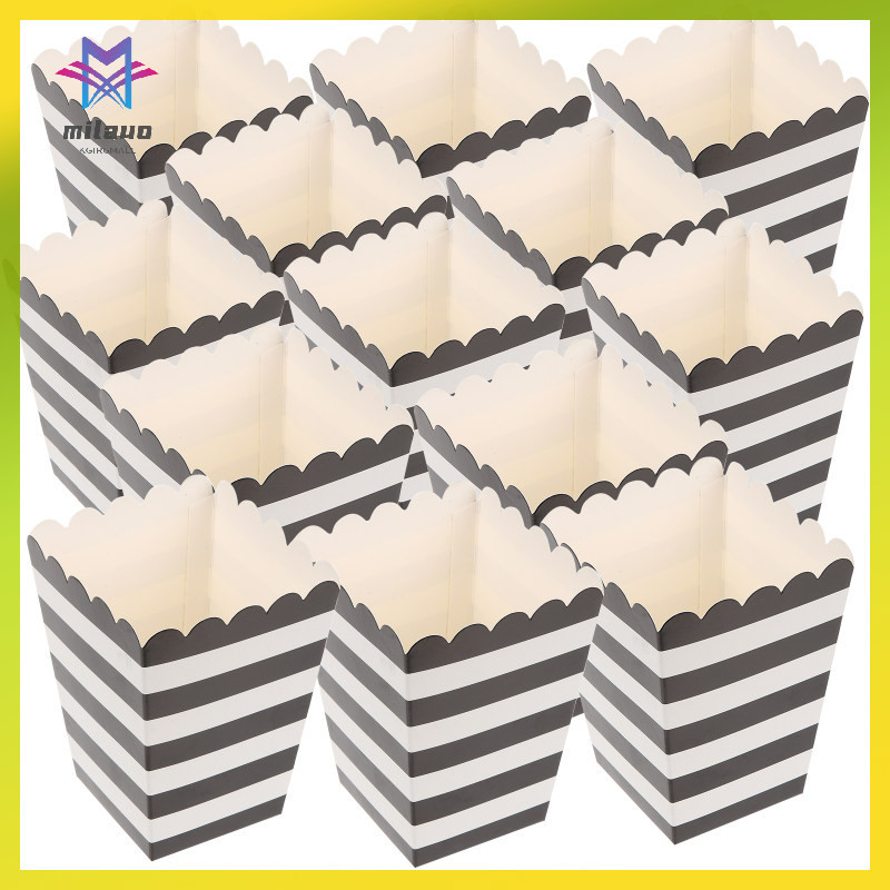 milauo 24 Pcs Popcorn Box Paper Candy Container Snack Containers Bag ...