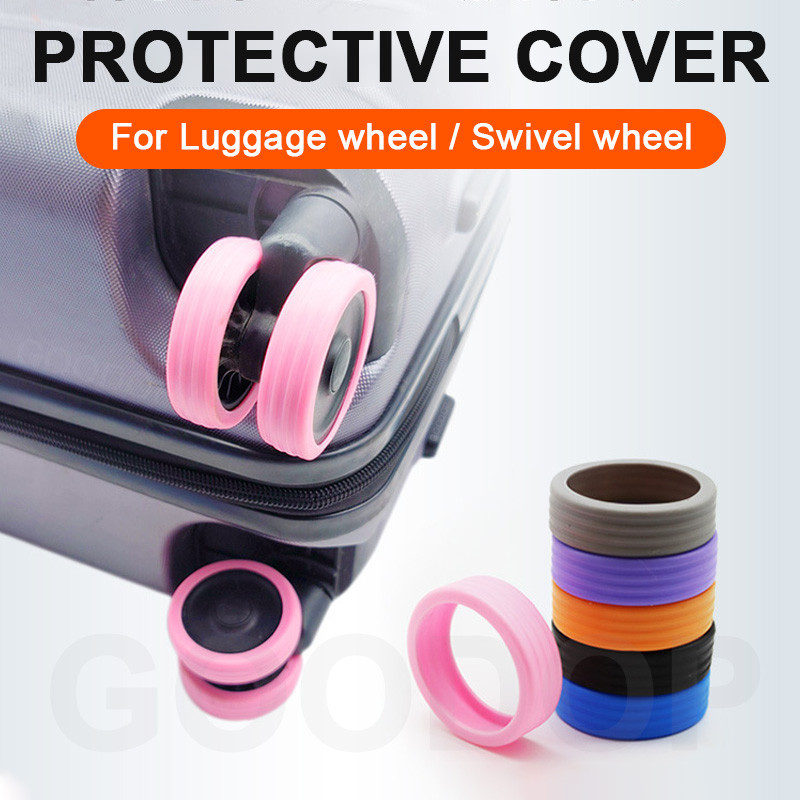 Travel Luggage Caster Shoes Wheel Wear Silicone Cover Rubber Protector ...