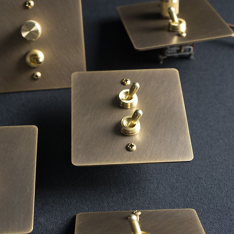 Customized Brass Switch,220V Vintage Toggle Wallpad Switch Brass Panel ...