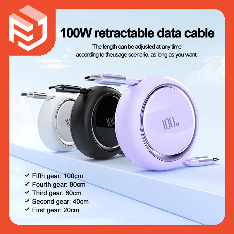 100W retractable data cable suitable for android ios mobile phone ...