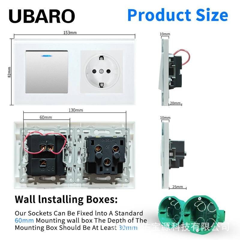 153 Type European Standard Rocker Switch Socket Round Box Installation ...