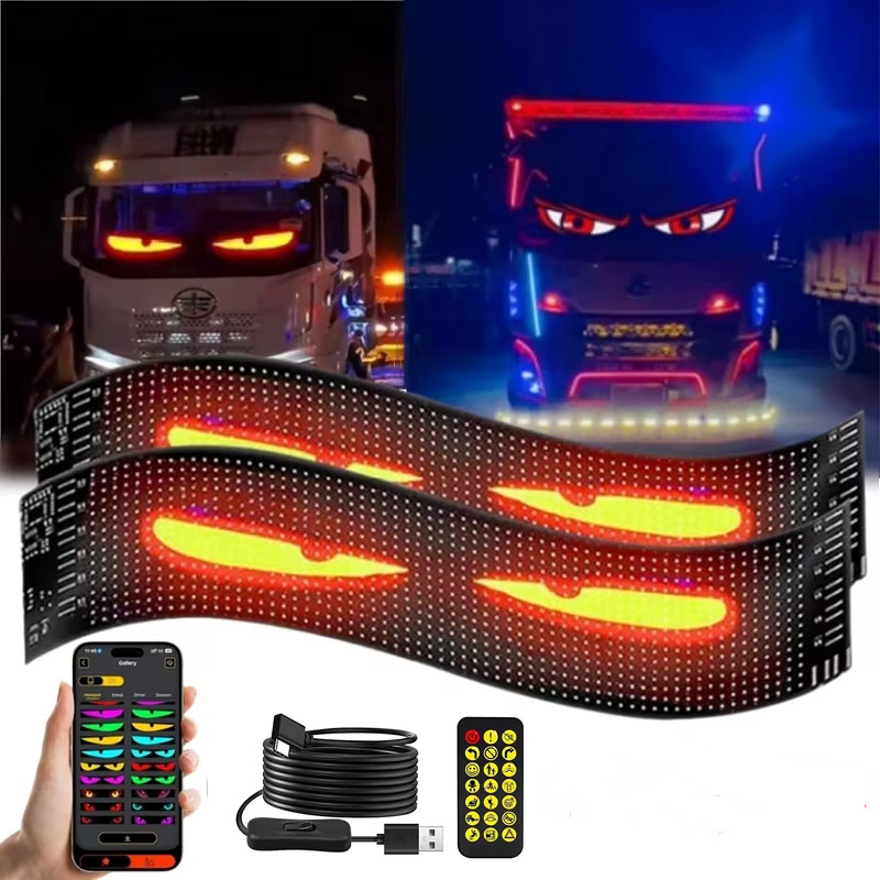 Demon Eyes Car LED Logo APP LED Matrix Pixel Panel Night Light DIY ...