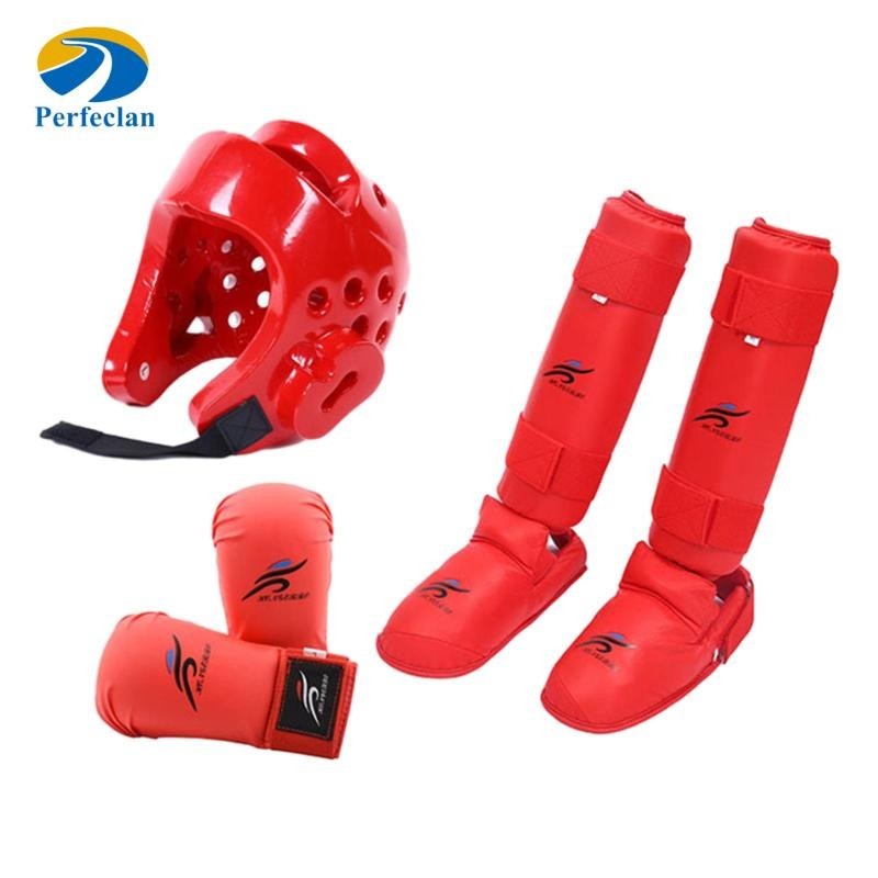 Perfeclan Taekwondo Sparring Gear Set with Shin Guards Footgear for
