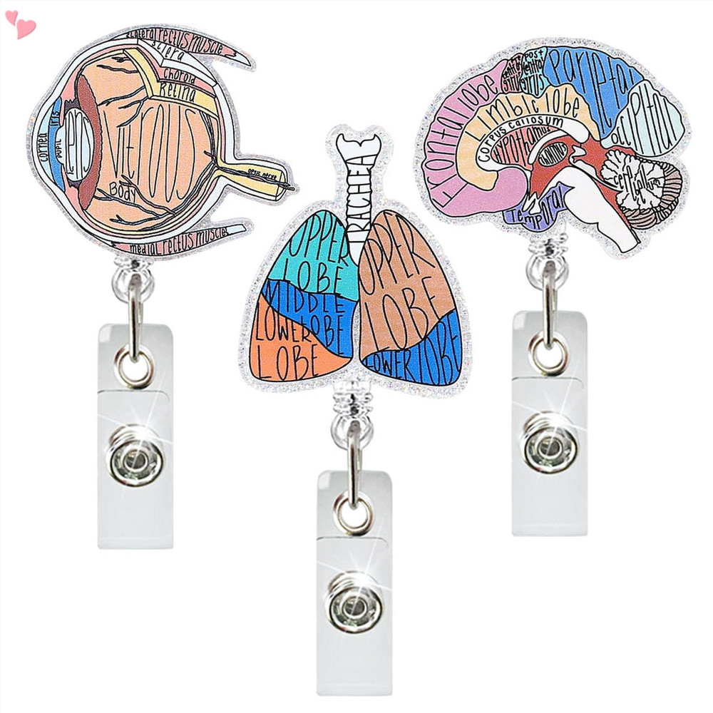 Badge Reels Holder Retractable with ID Clip for Nurse Name Tag Card ...