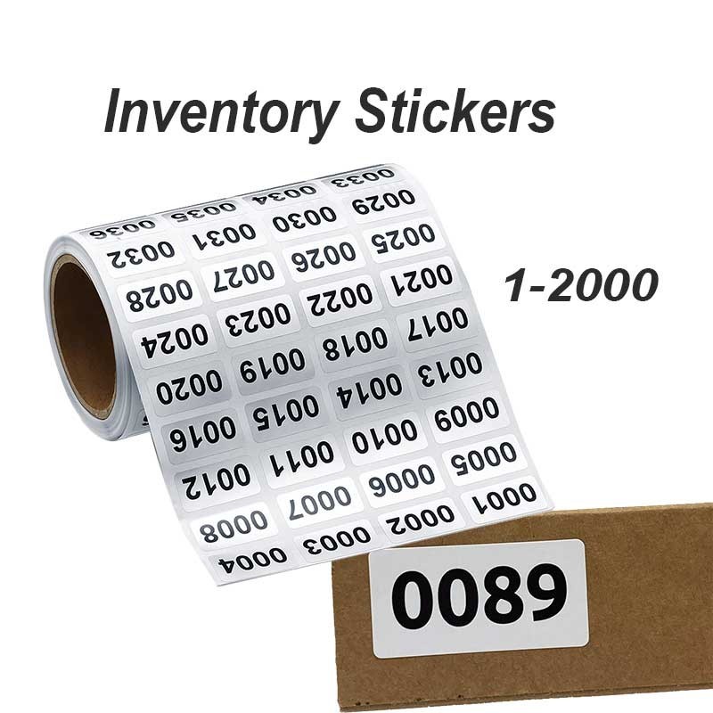 Inventory Stickers Simple Number Stickers Black Inventory Stickers Self ...
