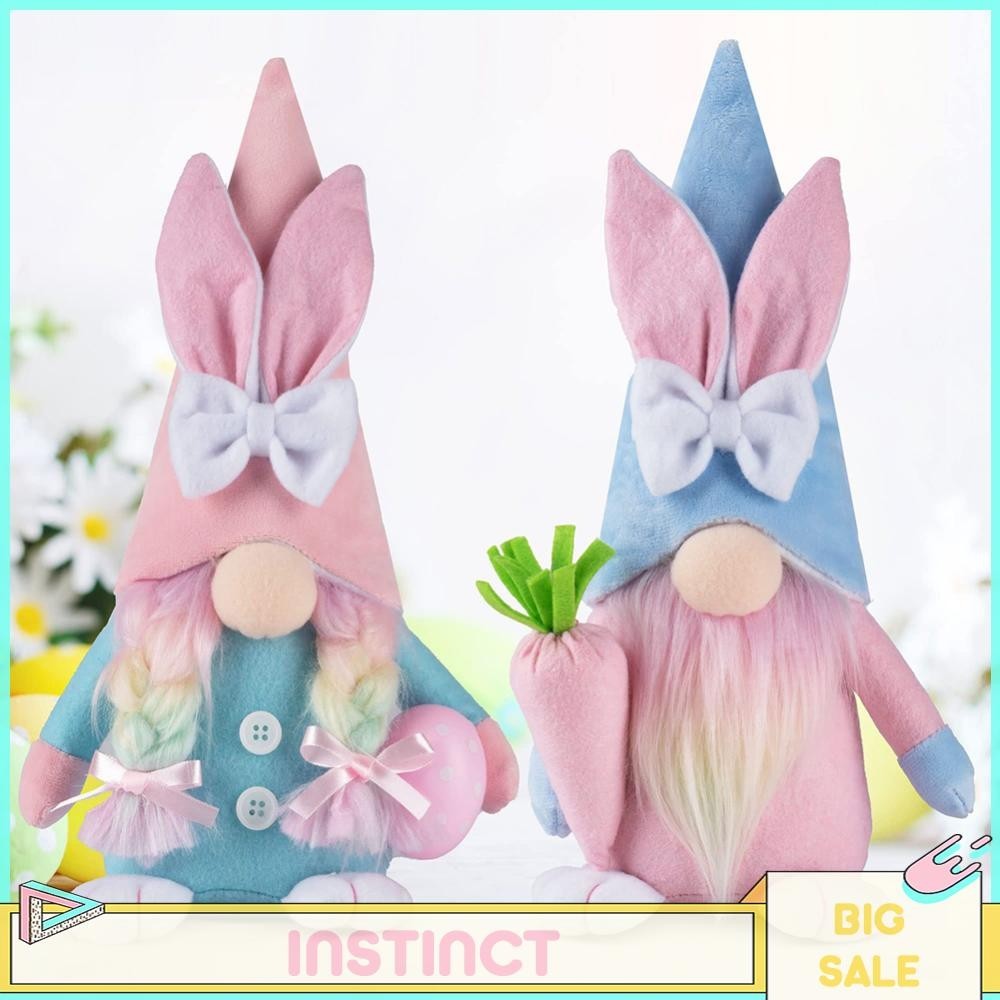 Easter Bunny Ear Gnomes Toy Soft Mini Rabbit Dwarf Figure Home Party ...