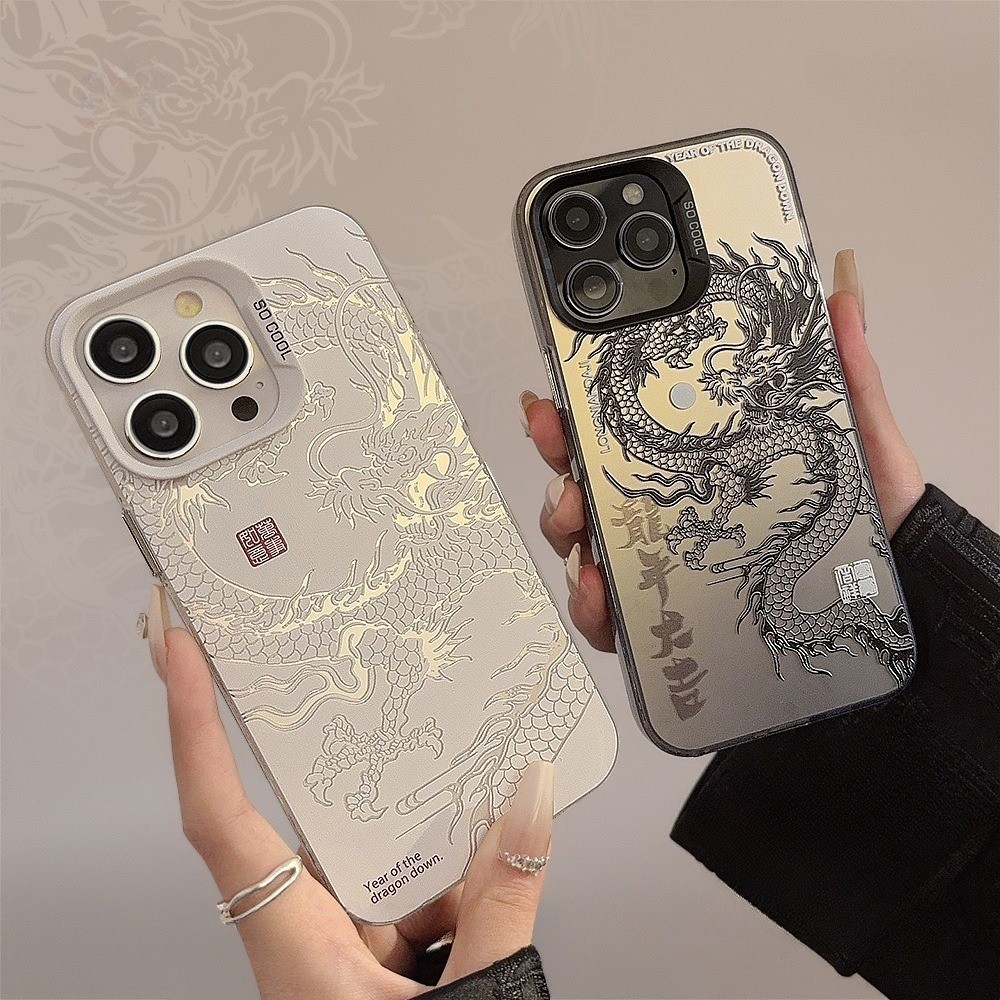 Black and white dragon phone case na angkop para sa iPhone 12 11 Pro 13 ...