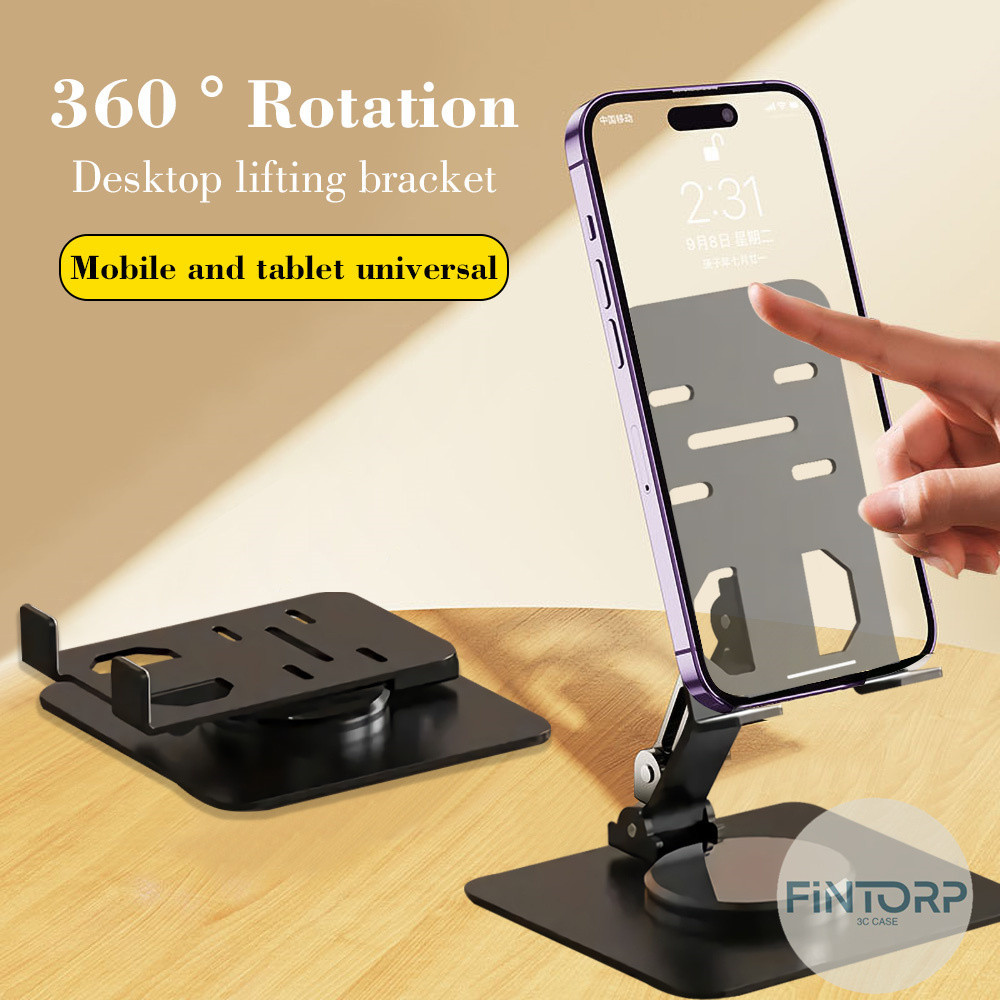 Portable 360° Rotation Cellphone Tablet Stand Height Adjustable ...