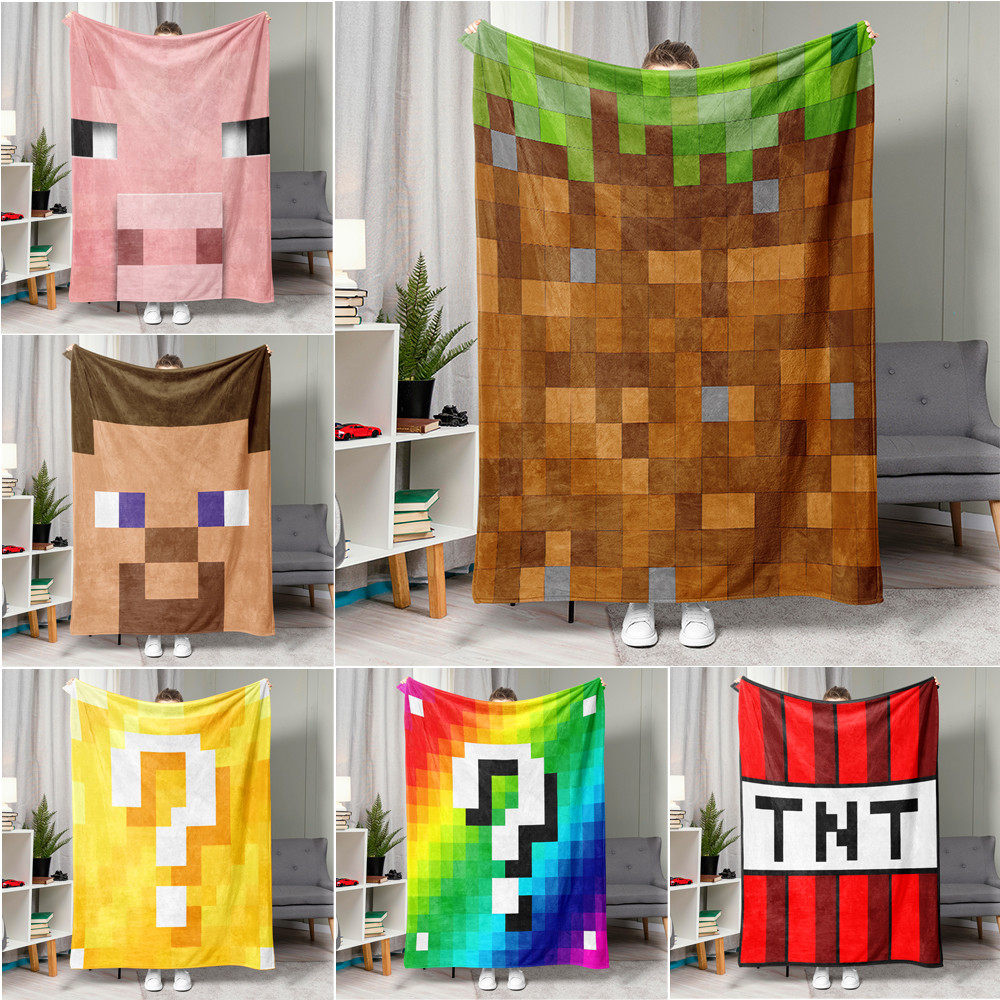 Minecraft Adventure Sandbox Game Flannel Blanket One Side Printing ...