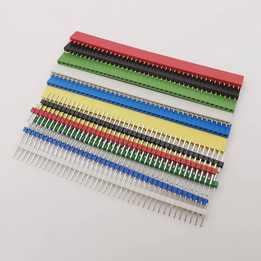 5Pair 1*40 Pin Header 2.54mm Connector Single Row Male Female PCB Board ...