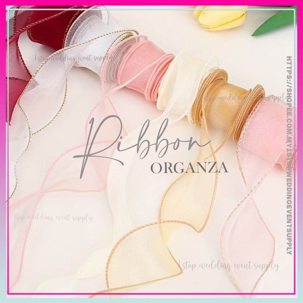 1 ROLL - 9 METER ORGANZA RIBBON/RIBEN HANTARAN/RIBEN HADIAH ribbon ...