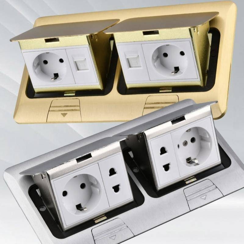 Foreign Trade Ground Socket Invisible Two-Bit European Standard Ground ...