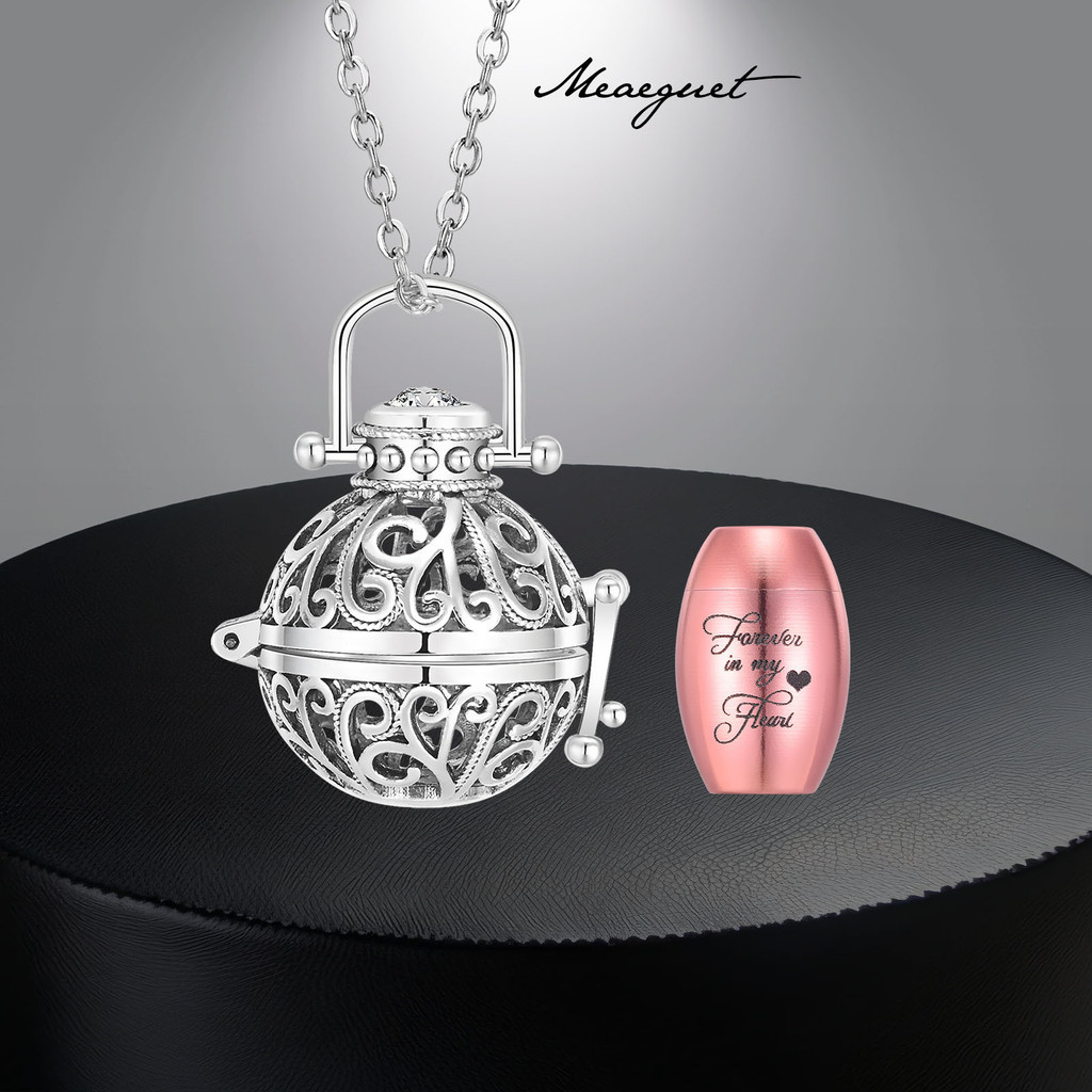 Meaeguet Vintage Hollow Flower Urn Necklace for Ashes Forever in my heart  Memorial Locket Pendant Jar Keepsake Cremation Necklace Memorial Jewelry