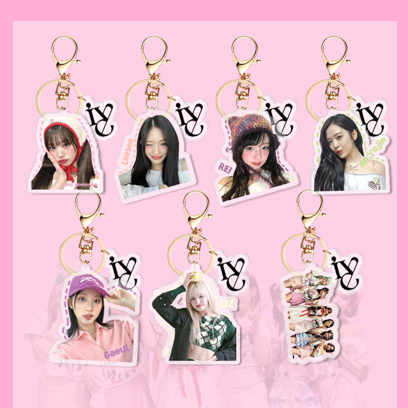 Kpop IVE Acrylic Bag Keychain Key Pendant Gaeul Wonyoung LIZ Rei Leeseo ...