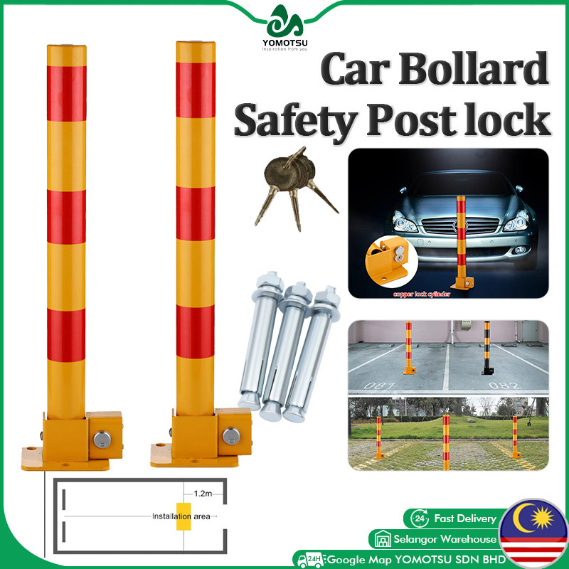 Parking Barrier Vehicle Security Car Bollard Safety Post Lock Folding ...