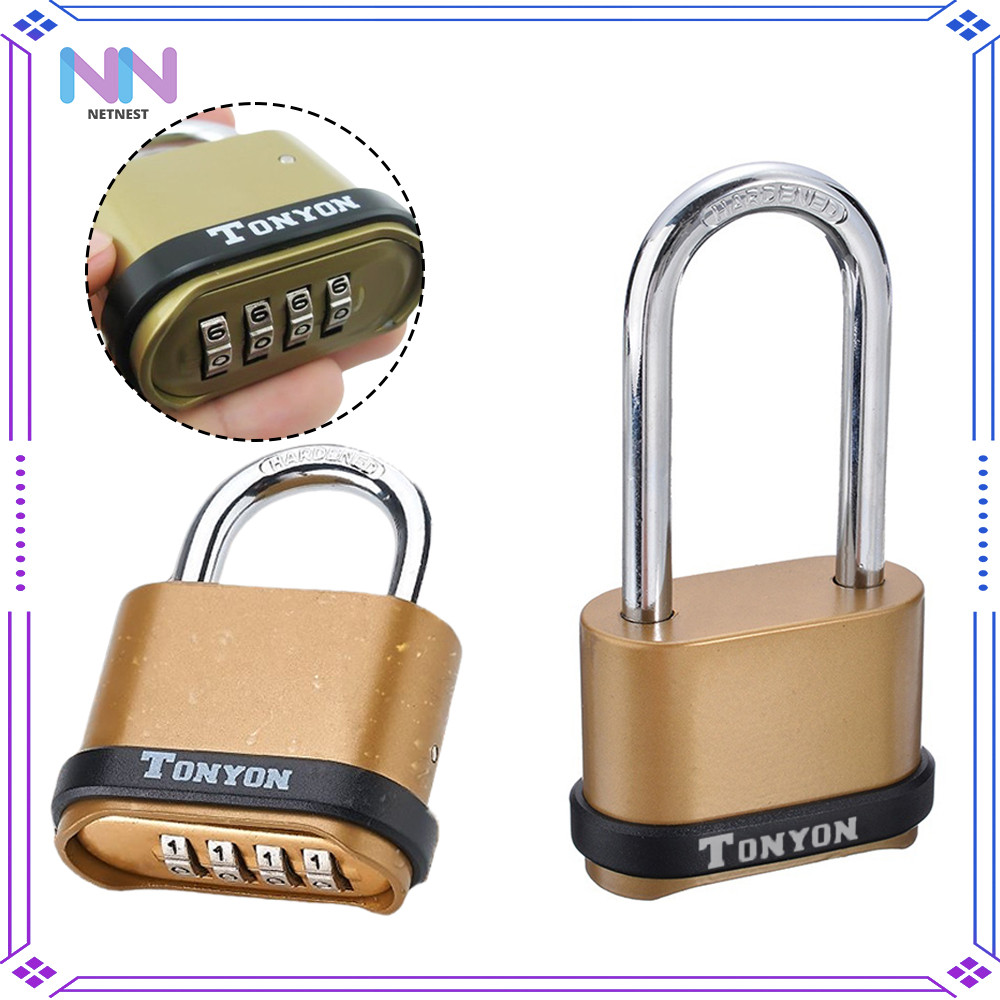 4 Digits Thickened Zinc Alloy Combination Padlock Heavy Duty Tonyon ...