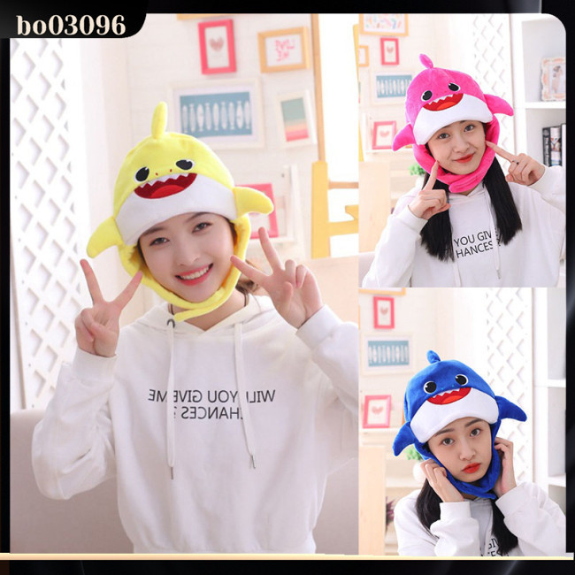 Ic Cute Short Plush Shark Shaped Headgear Photo Props Costume Hat ...