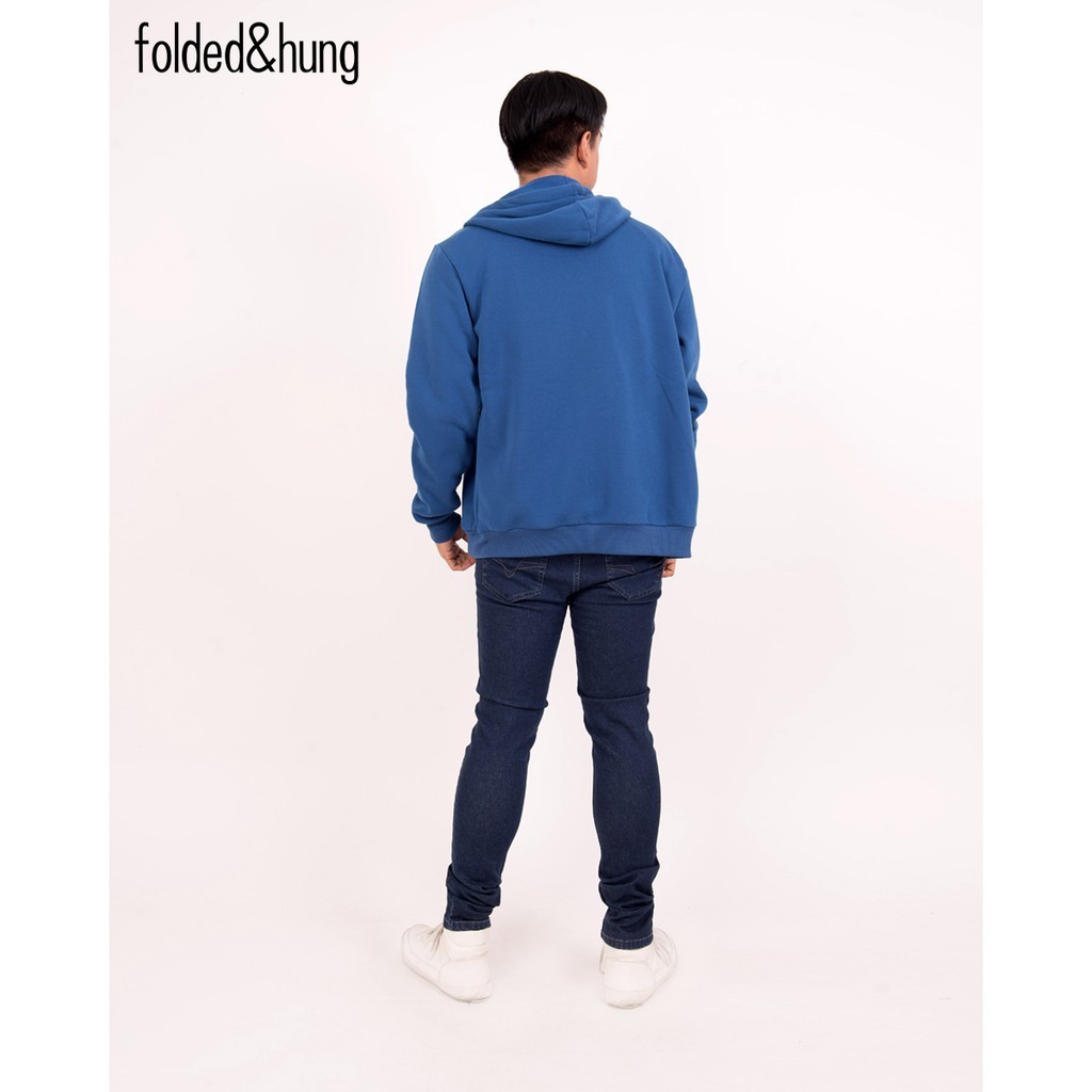 Folded Hung Zipped Hoodie Jacket Limoges Blue M9HETO16L