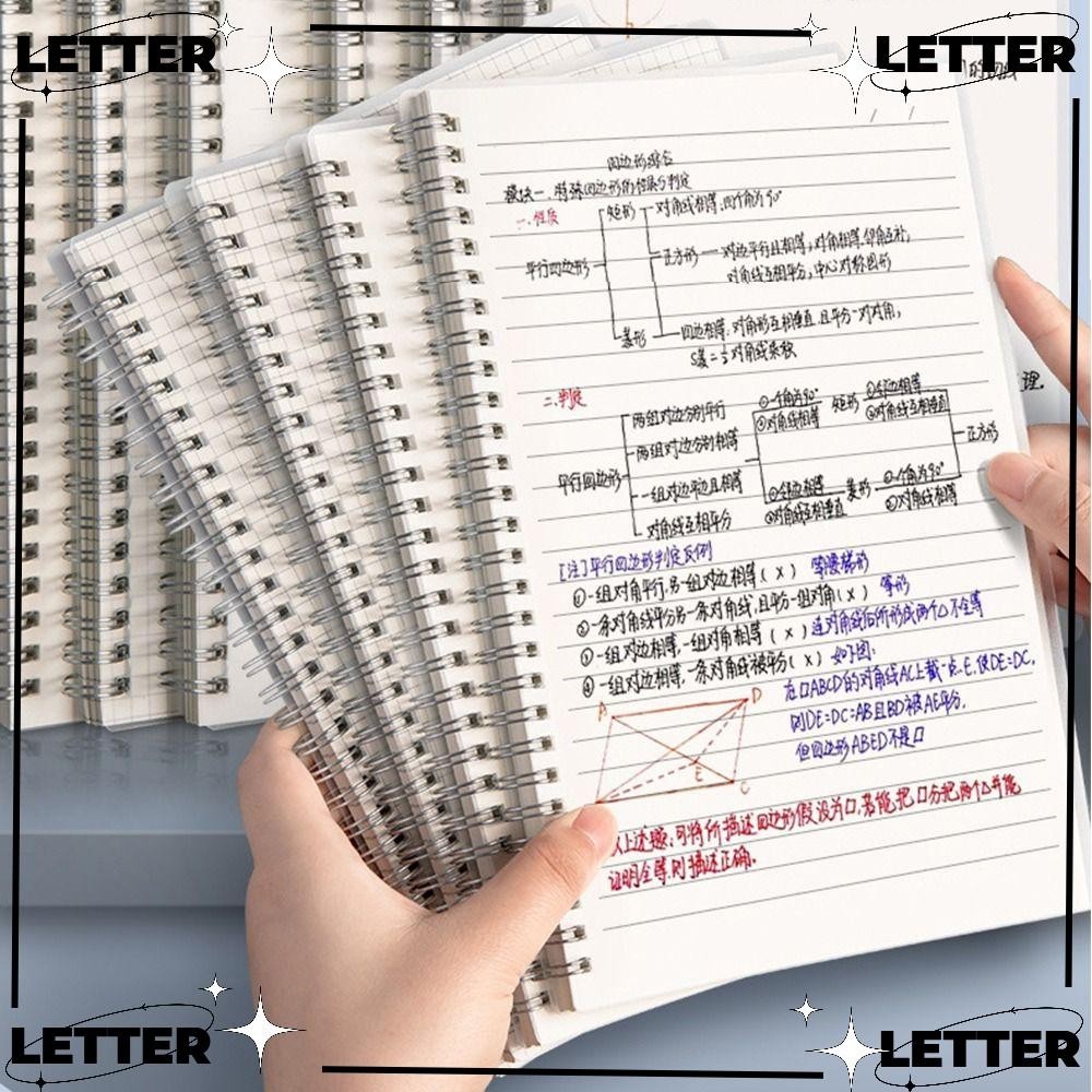 LET Coil Notebook, A5/B5/A4 Grids/Blank/Horizontal Line Spiral Notebook ...