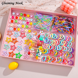 1100Pcs Colorful Star Animal Hair Tie for Kids Cute Hair Clip Ponytail ...