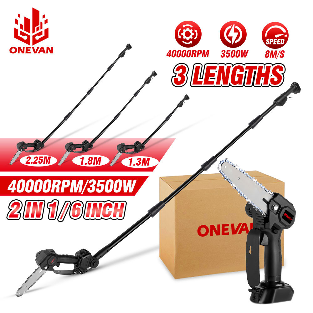 ONEVAN 2 In 1 High Branch Saw 3 Lengths Telescoping Pole Electric Saw